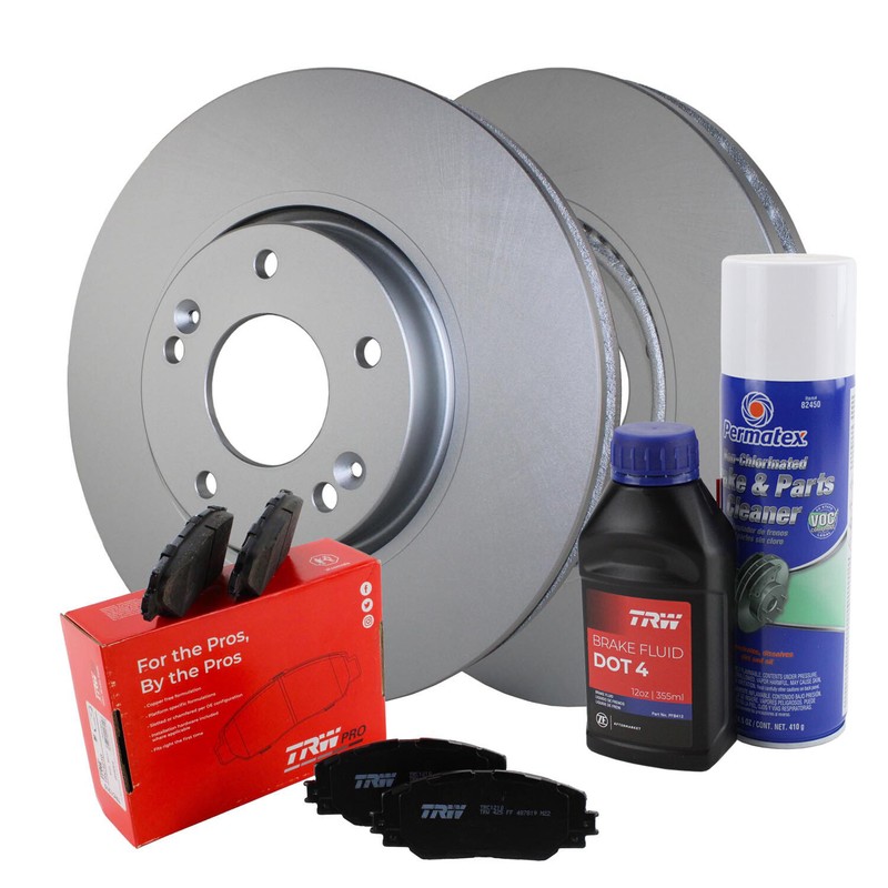Front Brake Kit 300mm Disc Rotors TRW Pro Ceramic Pads For Kia Frote Koup SX FWD