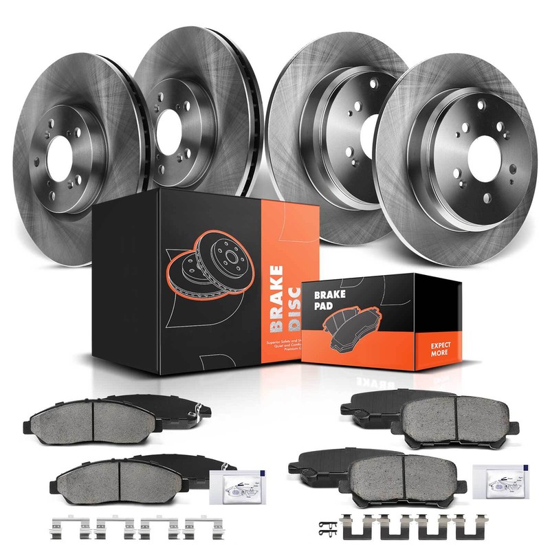 12Pcs Front & Rear Brake Rotor & Ceramic Brake Pad for Acura MDX ZDX Honda Pilot