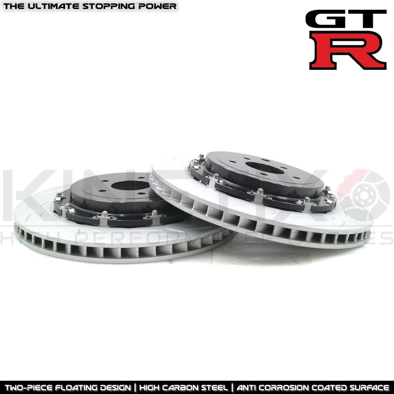 FOR NISSAN GTR R35 (07-25) REAR TWO PIECE FLOATING BRAKE DISCS PAIR 380mm X 30mm gallery