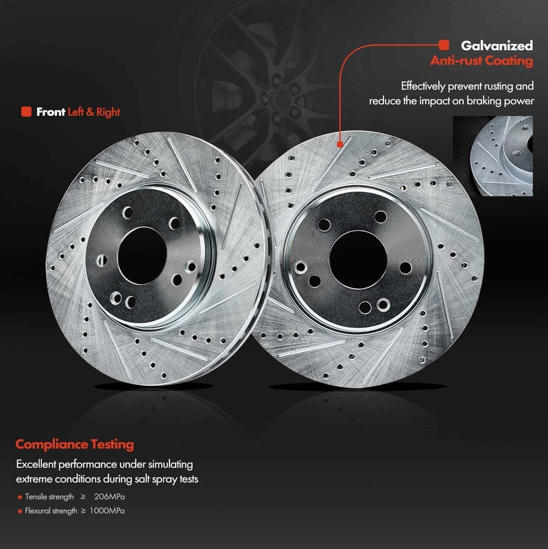 Front Drilled Brake Rotors & Ceramic Brake Pad for Benz W203 C209 R171 C320 C350 gallery