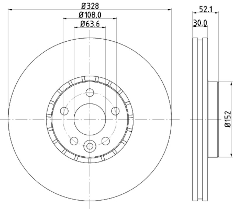 Hella 328mm Front Coated Vented Disc Brake Rotor For Volvo XC60 2010-2015 gallery