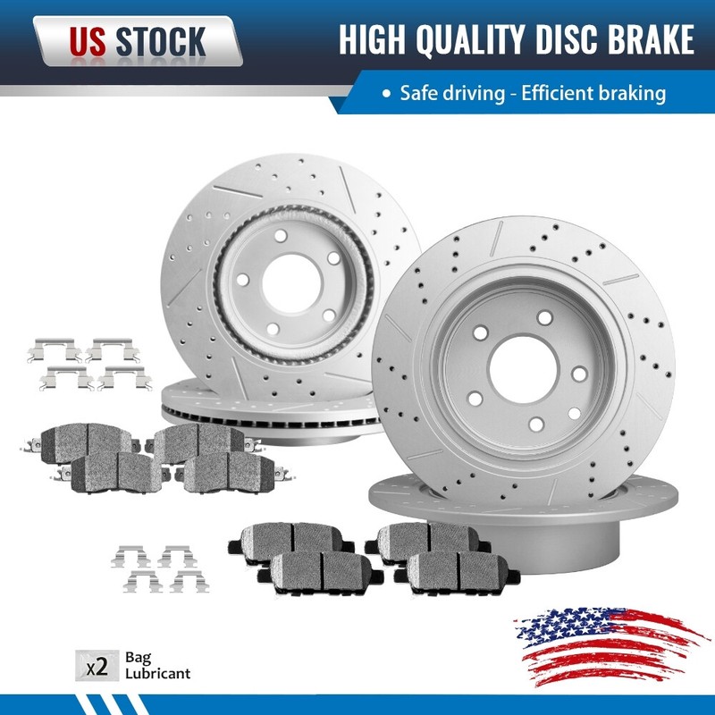 Front & Rear Drilled Brake Rotors Pads for Nissan Altima 2014-2018 2019 FWD