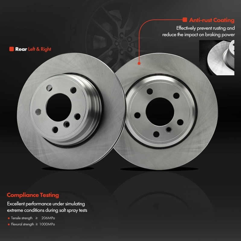 6x Rear Disc Brake Rotors & Ceramic Pads for BMW F15 E70 X5 2002 2003 2004-2006 gallery
