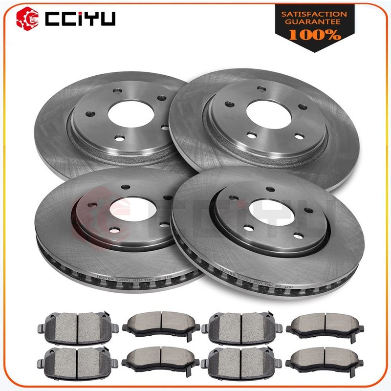 4 x Front & Rear Brake Rotors + 8 x Ceramic Pads Fits Dodge Grand Caravan 4.0L