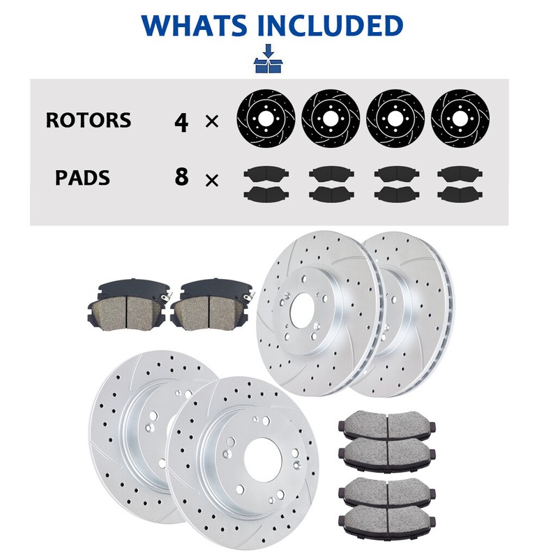 300mm Front 260mm Rear Brake Rotors Pads fit for Acura TSX 2004 2005 2006-2008 gallery