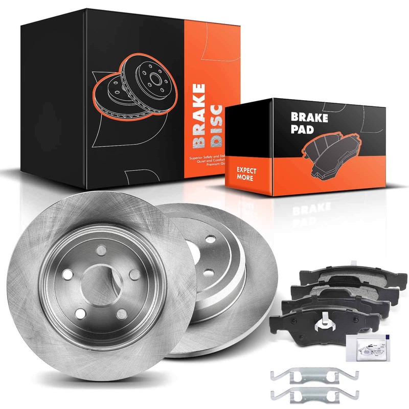 Rear Disc Brake Rotor and Ceramic Brake Pads for Jeep Grand Cherokee Dodge 11-17