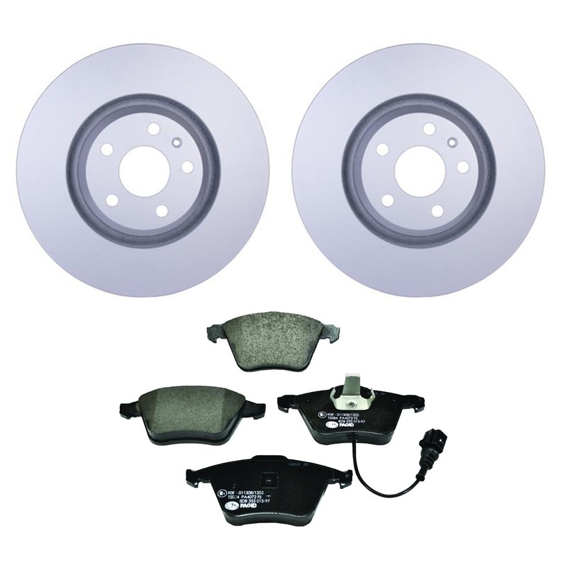 Hella Front Rotors Low-Met Disc Brake Pad Kit For Audi TTS Quattro Base CDMA TT