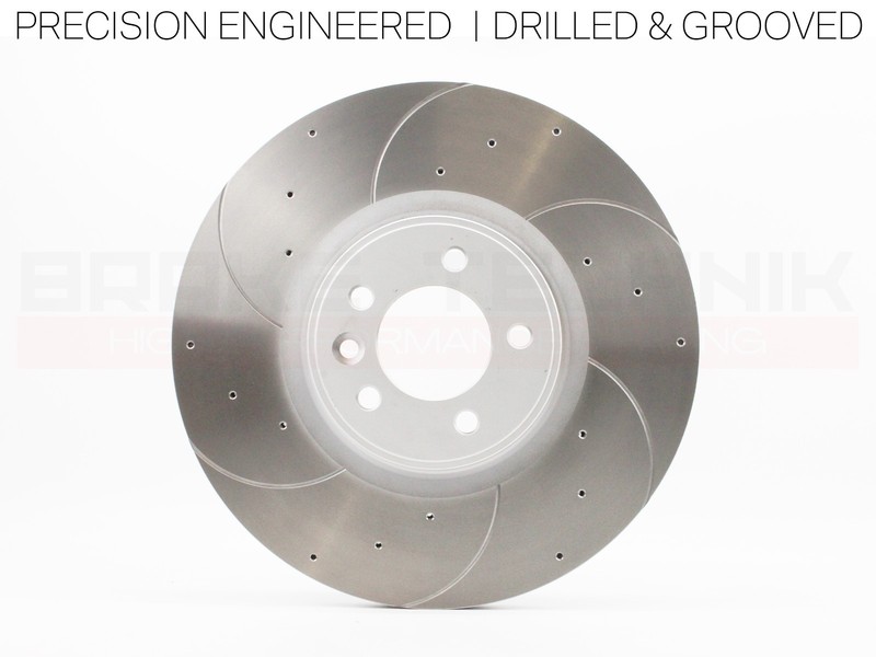 FOR RANGE ROVER 3.0 TDV6 L405 DRILLED GROOVED FRONT BRAKE DISC PAIR gallery