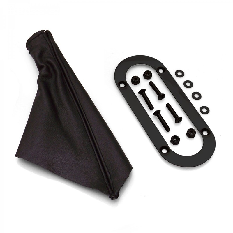 Horizontal Shift or Emergency Brake Black Boot with Black Trim Ring street rod