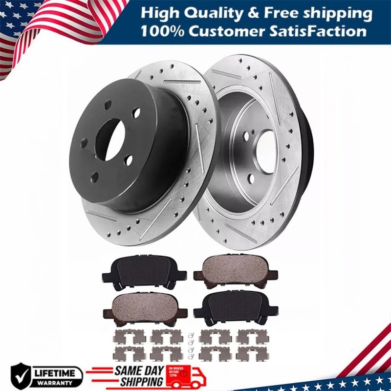 11.06 inch Rear Disc Rotors Brake Pads Kit for Toyota Camry Avalon Lexus ES350