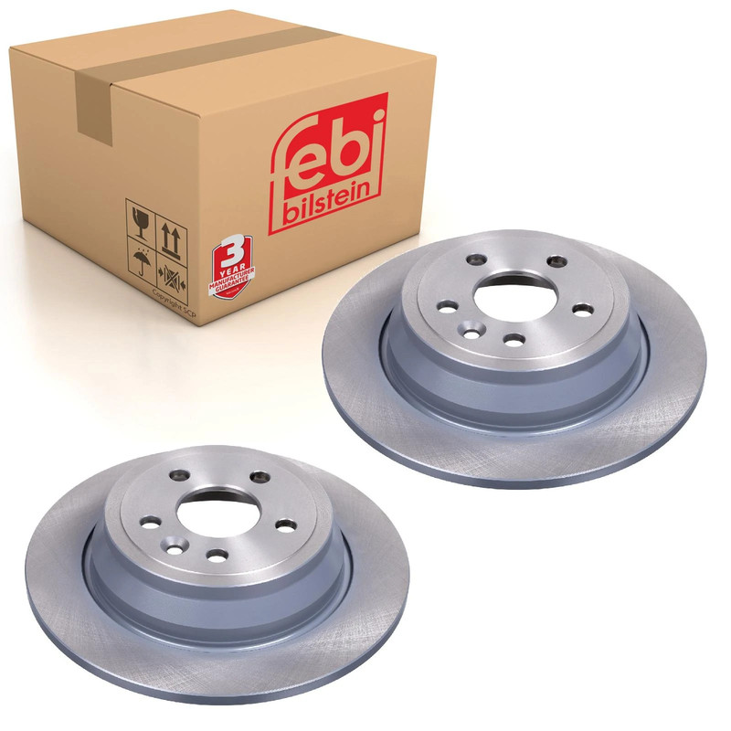 Pair of Rear Brake Disc Fits Land Rover Freelander II OE LR039935 Febi 43819