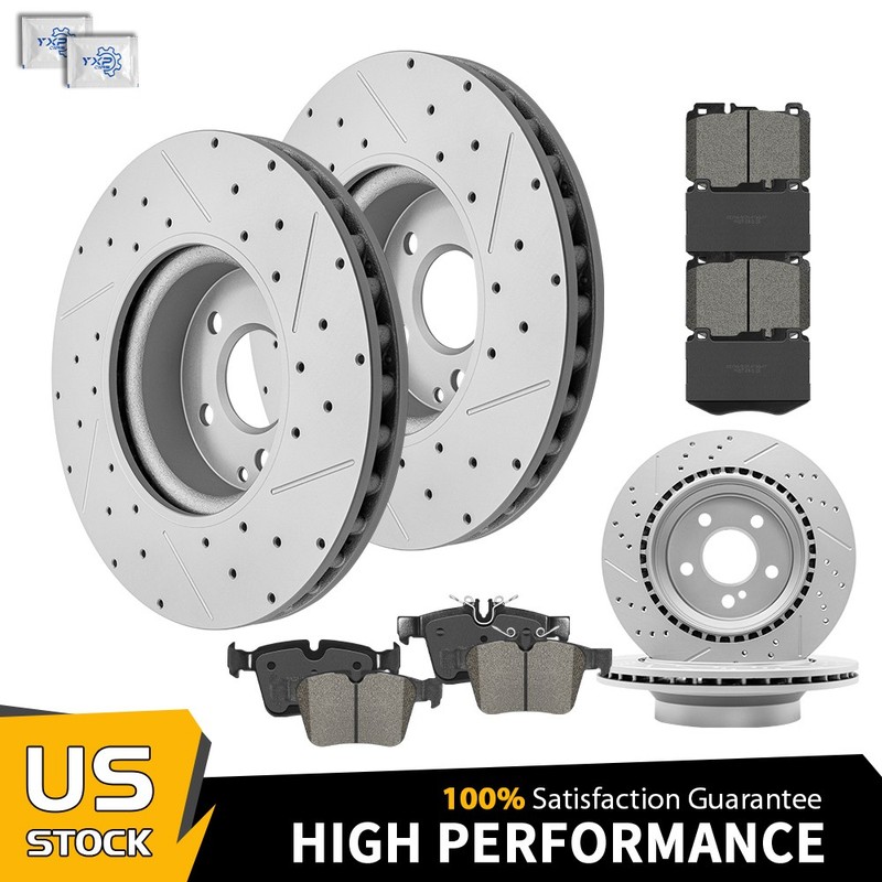 For 2015 – 2023 Mercedes-Benz C300 C400 C350e Front Rear Disc Rotors Brake Pads