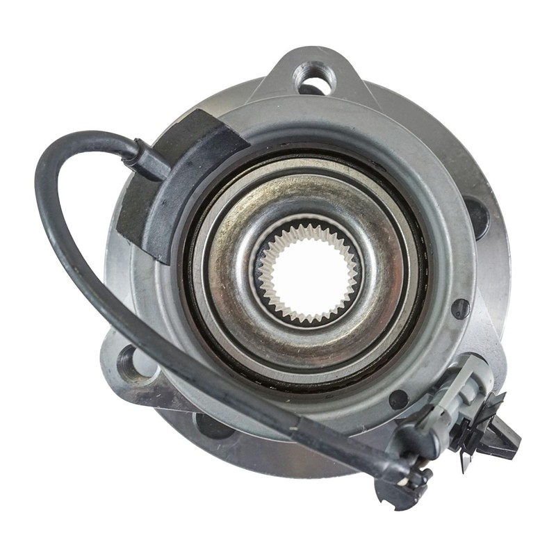 TRQ Front Semi-Metallic Brake Pad Coated Rotor & Wheel Bearing Hubs w/Fluids gallery