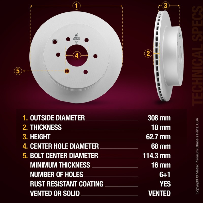 12.13" Rear Disc Brake Rotor for 2005-2012 Nissan Pathfinder 43206EA000 gallery