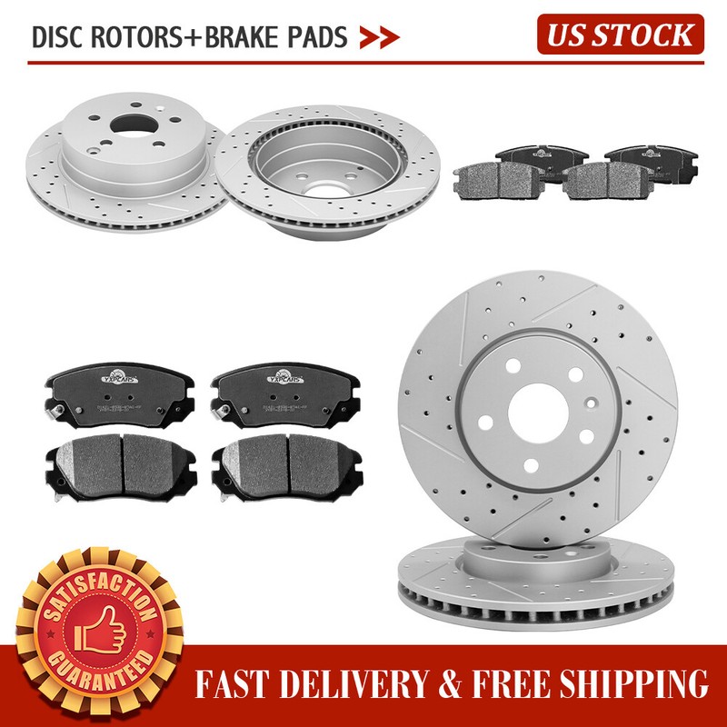 Front & Rear Rotors + Brake Pads For 2010 – 2017 Chevrolet Equinox GMC Terrain