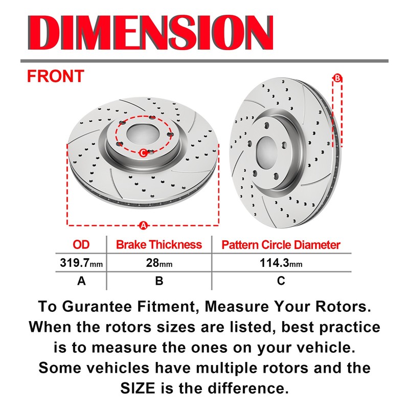 Front+Rear Brake Rotors + Ceramic Pad for 2009 2010 2011 2016-2019 Nissan Maxima gallery