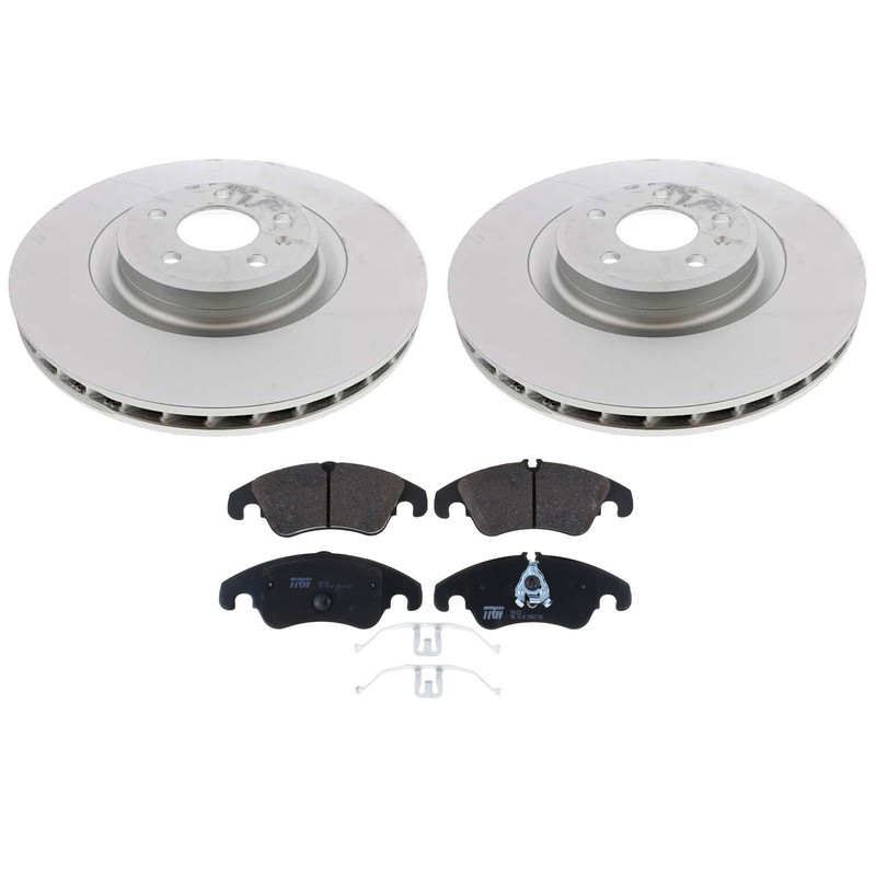 SHW Performance OEM Front Brake Kit 345mm Rotors TRW Low-Met Pads for Audi S4 S5