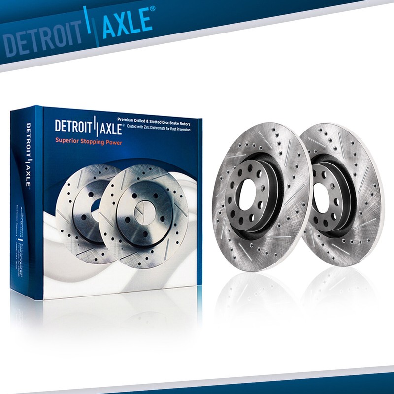 10.7″ Rear Drilled Brake Rotors for Audi A3 Quattro VW Golf Eos GTI Jetta Passat