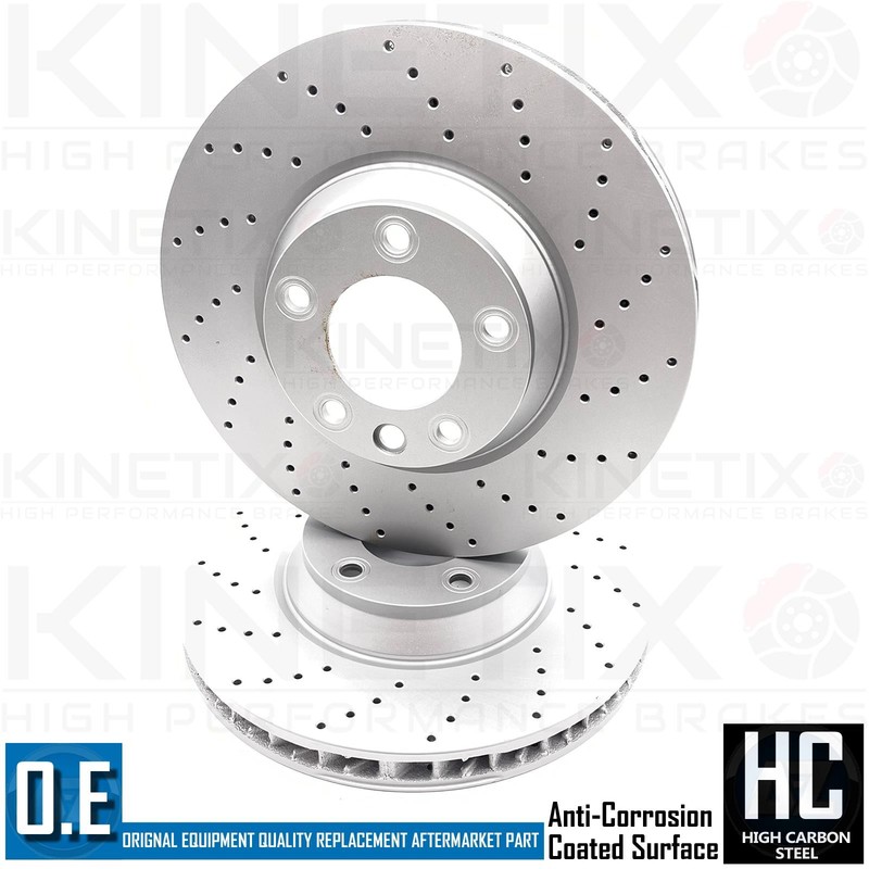 FOR PORSCHE CAYENNE 3.0 TDI 09-10 DRILLED FRONT BRAKE DISCS BREMBO PADS SENSORS gallery