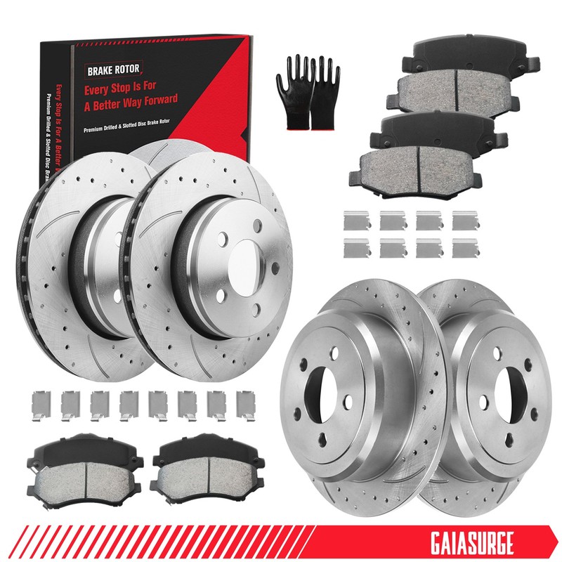 For Jeep Liberty 2008 -2012 Dodge Nitro Front & Rear Brake Rotors Ceramic Pads