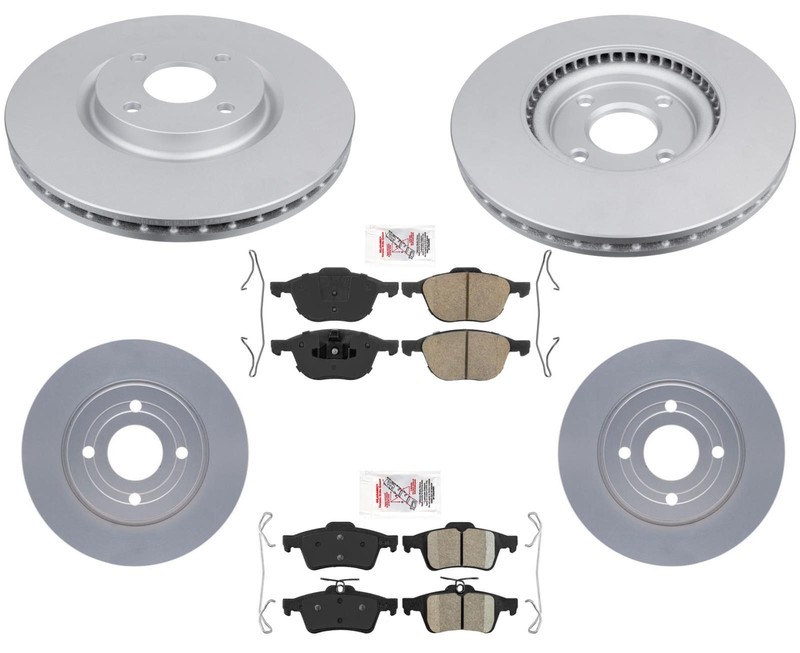 Brakes Ford EcoSport FWD F&R Ceramic Pads GEO Coated Rotors For 2018 2020 2022