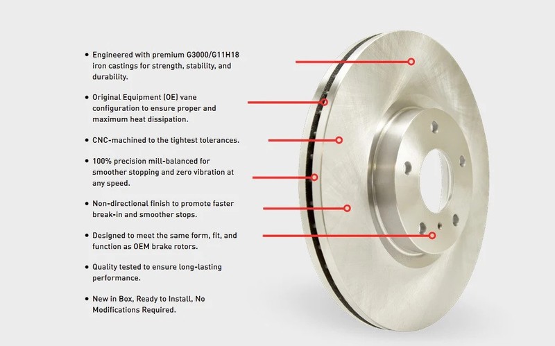 For Mitsubishi Galant 1989-1992 DFC 600-72011 Premium Solid Rear Brake Rotor gallery