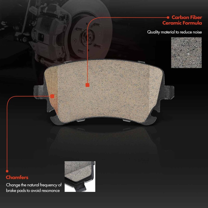6x Disc Rotors & Ceramic Brake Pad for Audi S4 2010-2016 S5 2013-2017 Rear Side gallery
