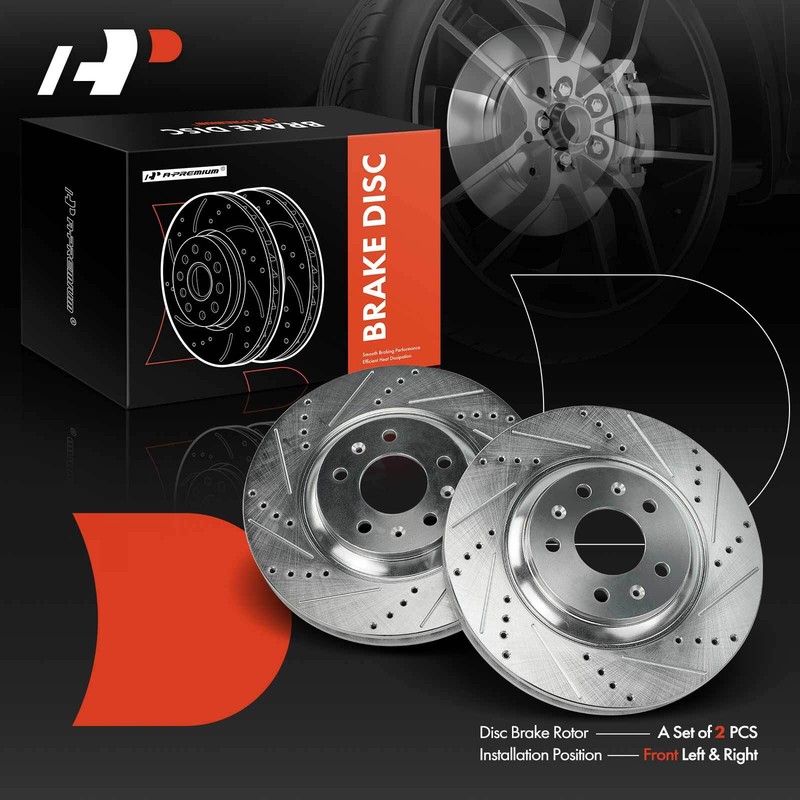 A-Premium Front Side Drilled Brake Rotor for Cadillac CTS STS Pontiac Bonneville gallery