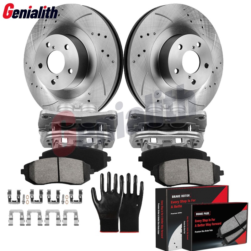 Front Brake Rotor Pads + Calipers for 2006-2012 Subaru Legacy 2005-2012 Outback