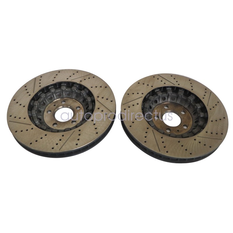 375mm Pair Front Drilled Brake Disc Rotors RH+LH For 2018-2023 Audi RS5 2.9L gallery