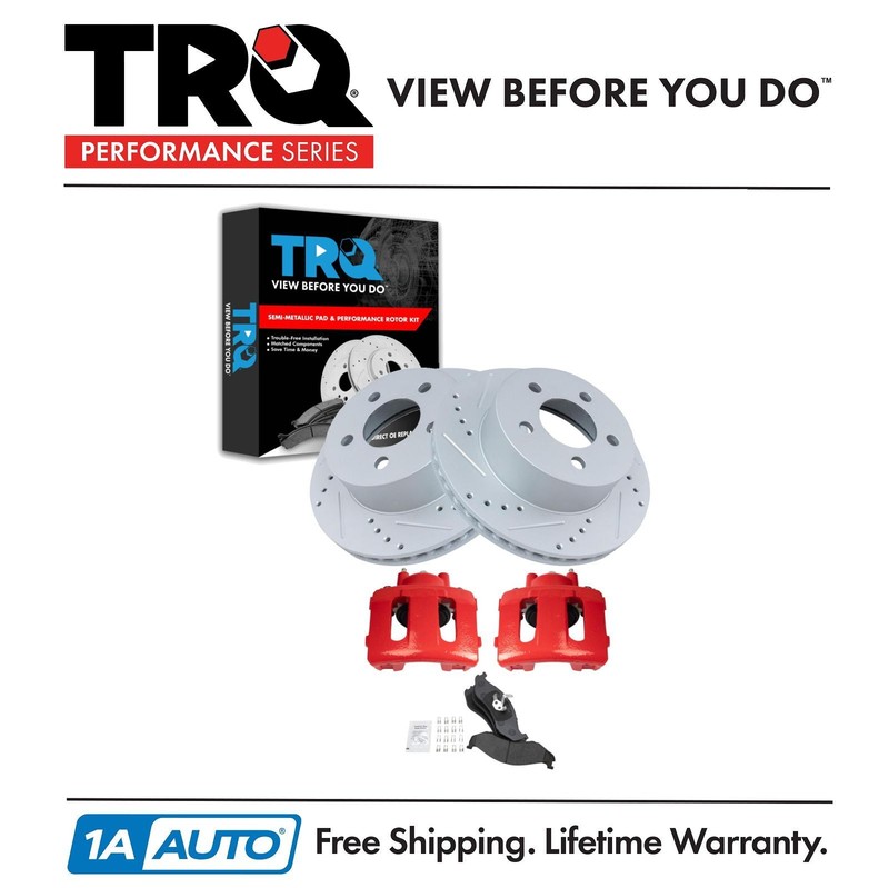 TRQ Front Brake Pad & Rotor Kit Fits 1999-2001 Jeep Cherokee 1997-2006 Wrangler