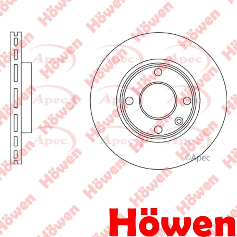 Fits Opel Karl Vauxhall Viva 1.0 Brake Disc Front Howen 13584677