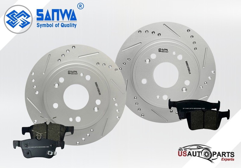 REAR BRAKE ROTOR GEOMET SOLID D&S & CERAMIC PAD KIT 302 mm FOR HONDA 2018-2023