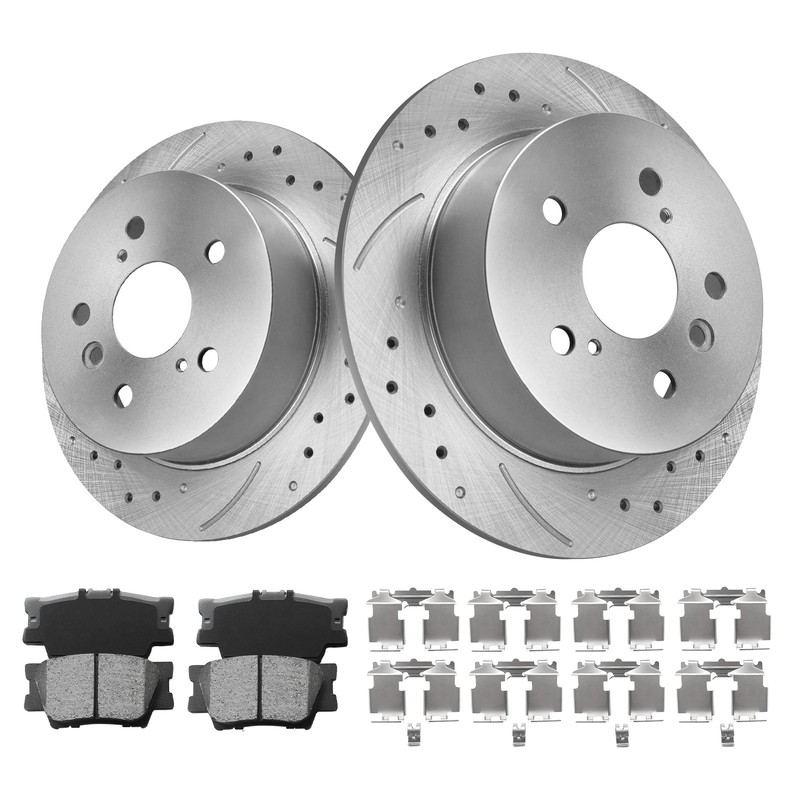 11.7″ Front + 11.1”Rear Disc Rotors Pads fits Toyota Camry Avalon Lexus ES350