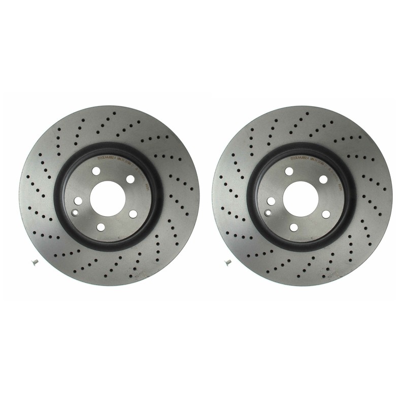 Brembo Pair Set of 2 Front Drilled 360mm Disc Brake Rotors for MB W211 R230 R172