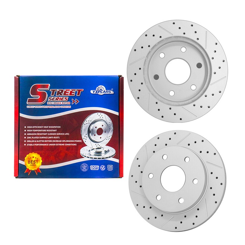 for Escalade Silverado Sierra 1500,Front Drilled & Slotted Brake Rotors