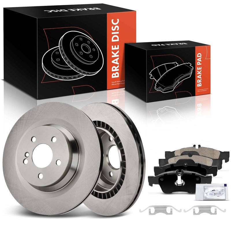 Rear Driver & Passenger Disc Brake Rotor Brake Pad for Mercedes-Benz CLS550 E550