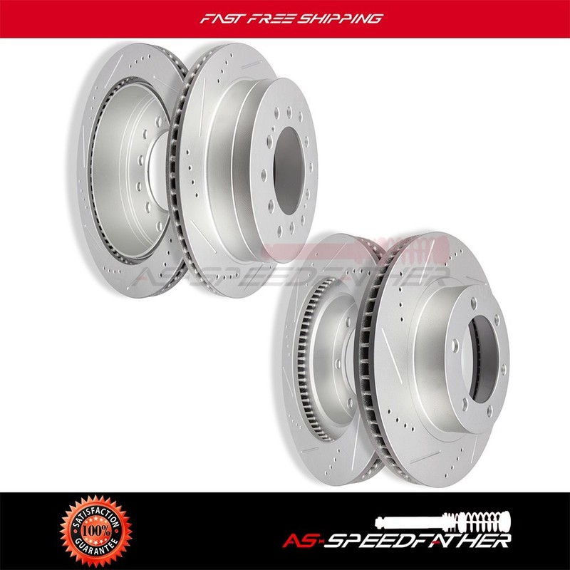 2x Front & 2x Rear Brake Discs Rotors For Toyota 4Runner 2003-2009 Drill 6Lugs