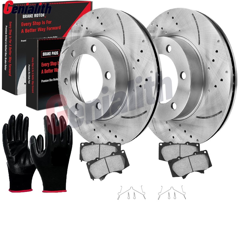For Toyota Tundra 2000-2005 2006 12.6in Front Disc Rotors + Ceramic Brake Pads