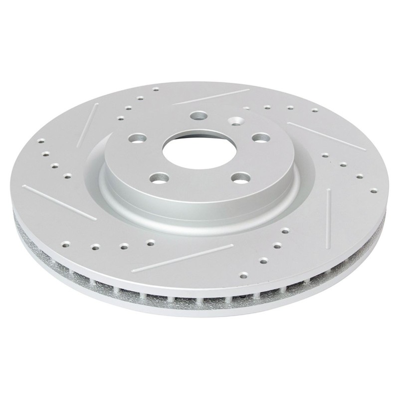 Front Performance Drilled Slotted G-Coated Disc Brake Rotor Pair New gallery