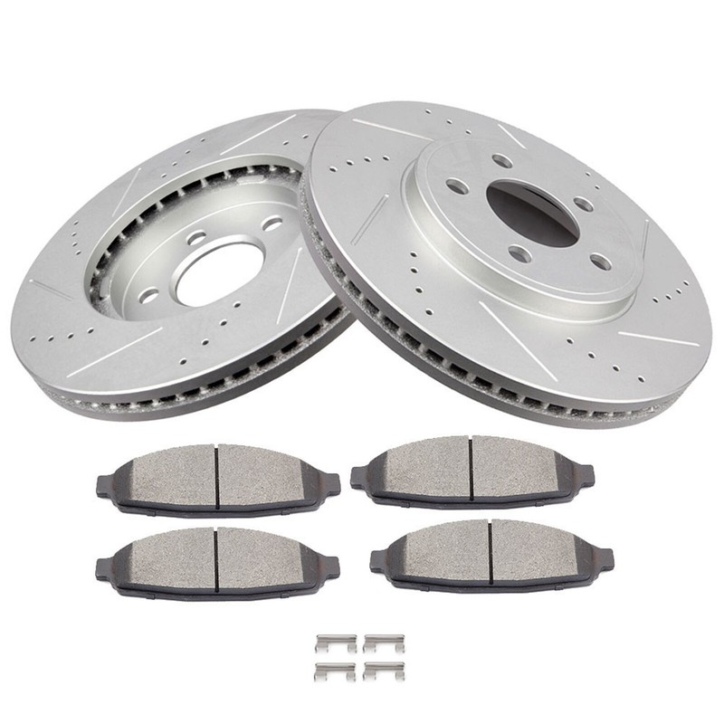 Front Brake Rotors + Ceramic Pads For Lincoln Town Car 2003 2004 2005 2006-2011