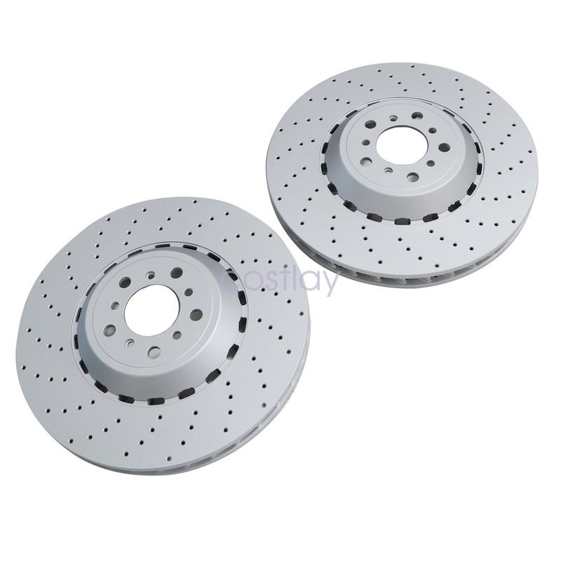 2X Front Vented & Drilled Disc Brake Rotors For BMW F10 F12 F13 M5 M6 gallery