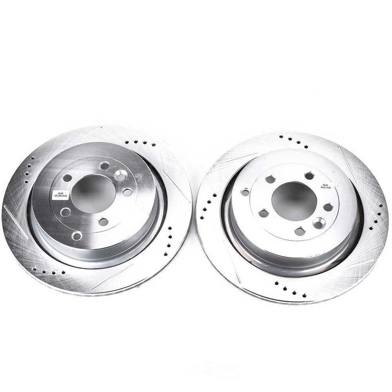 Disc Brake Rotor Set-Rear Drilled, Slotted and Zinc Plated Brake Rotor Pair