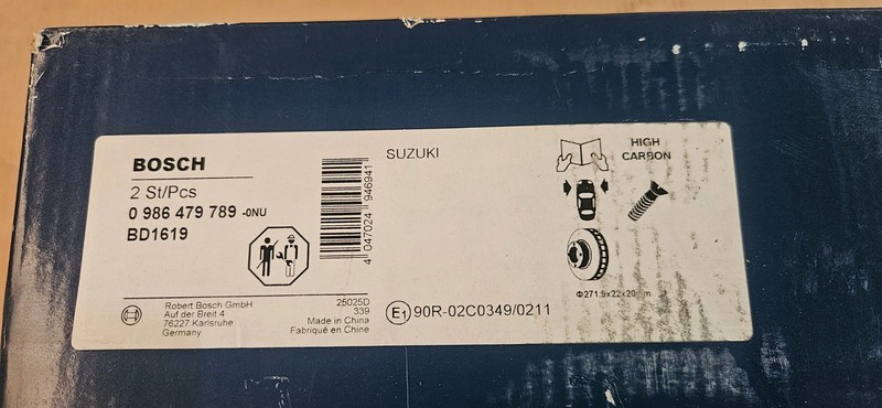 0 986 479 789 Brake Disc x2 Front Vented 271.9mm Fits Suzuki Swift 3 By Bosch gallery