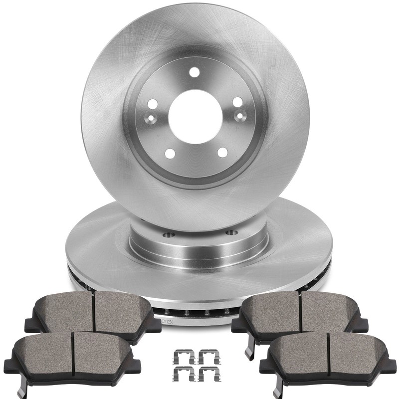 6X Front Brake Metallic Pads Solid Rotors 2011 2012 2013 Fits Kia For Sorento