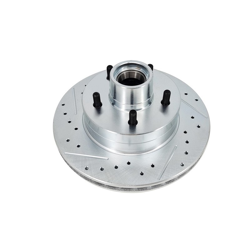 Disc Brake Kit 5 on 4-1/2 Drilled and Slotted Rotors For Ford 1937-1948 Spindle gallery