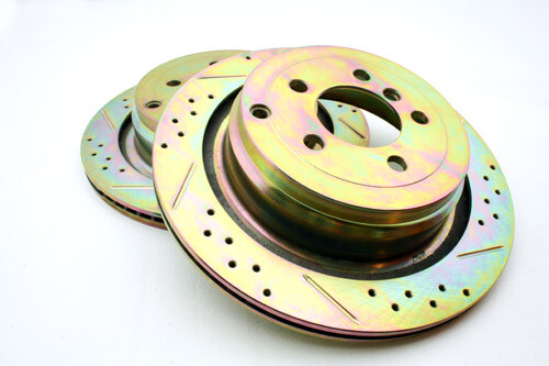 Range Rover L322 06-09 Rear Drilled Grooved Vented Brake Disc x2 Pair Terrafirma