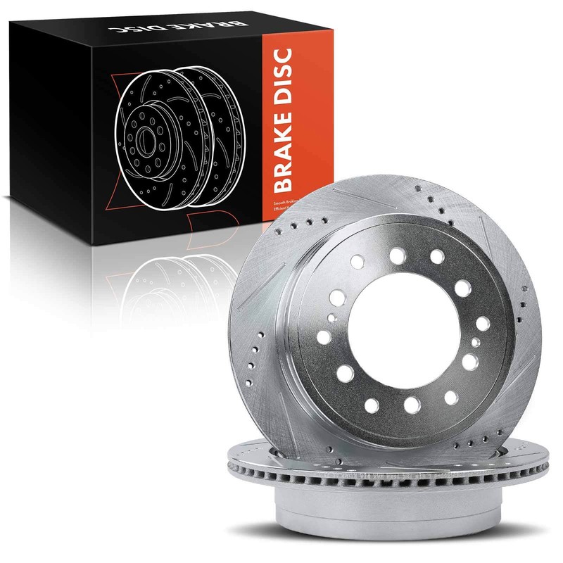 2Pcs Rear Left & Right Drilled Brake Rotor for Toyota 4Runner FJ Cruiser Lexus gallery