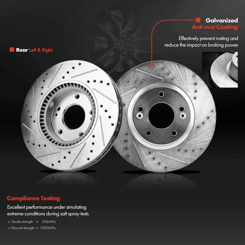 New Front & Rear Drilled Rotors & Brake Pads for Hyundai Sonata Kia Optima 11-15 gallery