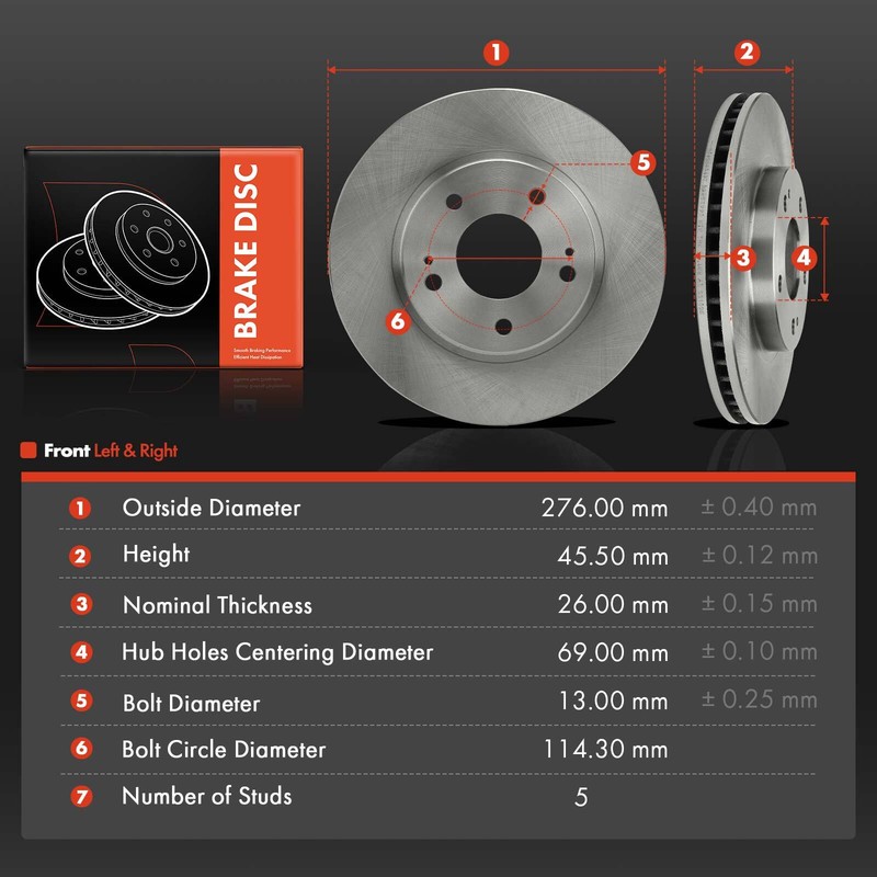 2x Disc Brake Rotors for Chrysler Sebring Mitsubishi Outlander Dodge Front Side gallery